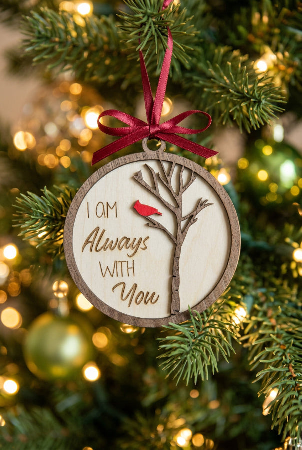 I am always with you ornament on a tree.