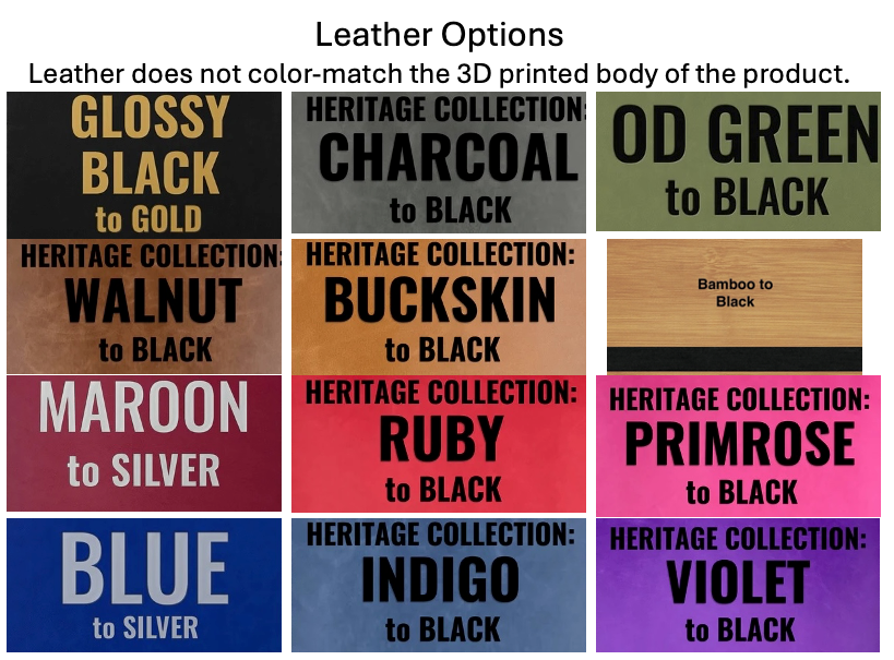 All of the leather color choices